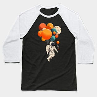 Astronaut flying with balloons Baseball T-Shirt